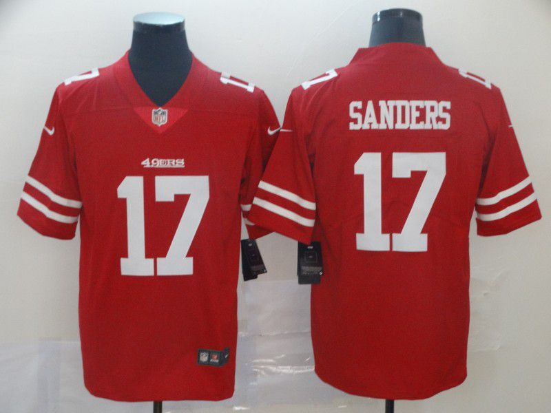 Men San Francisco 49ers 17 Sanders Red Nike Vapor Untouchable Limited Player NFL Jerseys